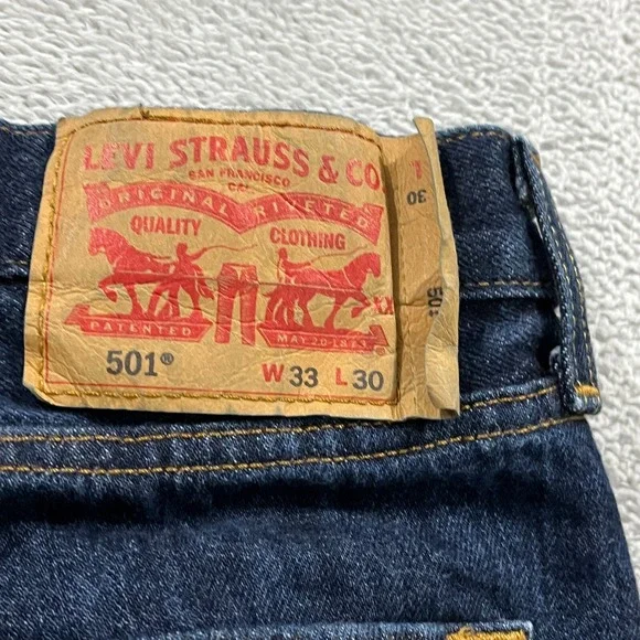 Levis 501 XX Jeans Mens 33x30‎ Original Fit Straight Leg Button Fly Denim Dark